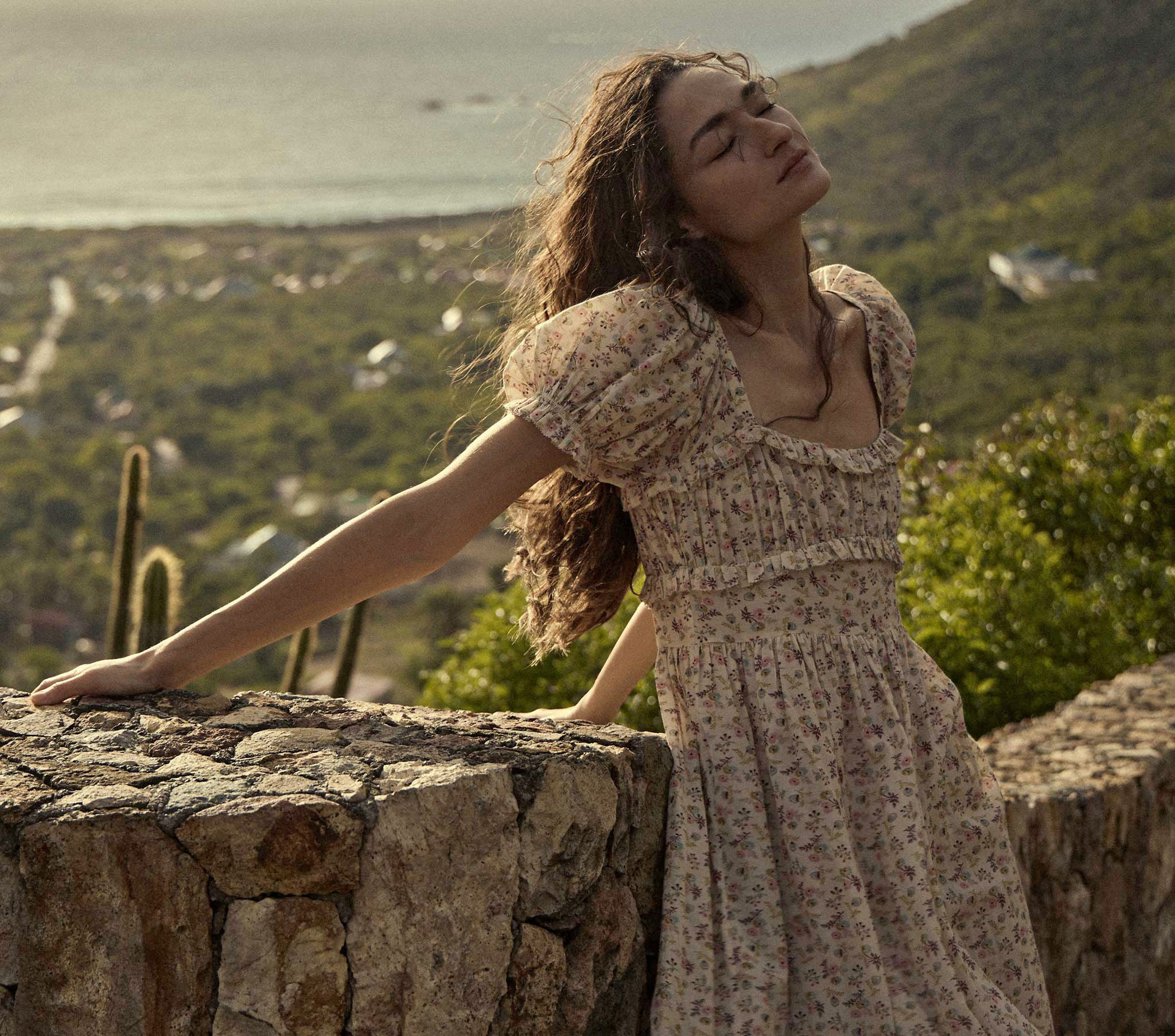 Gia Dress - Feathered Floral | DÔEN | DOEN