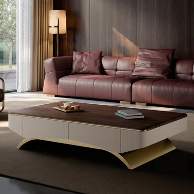 Luxury-Style Rectangular Solid Wood Coffee Table | Wayfair North America