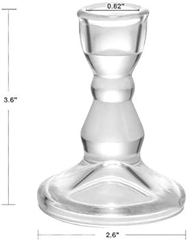 OYATON 3/4 inch Taper Candle Holder, Glass Candlestick Holder Set of 6 for Christmas Decor, Wedding, | Amazon (US)