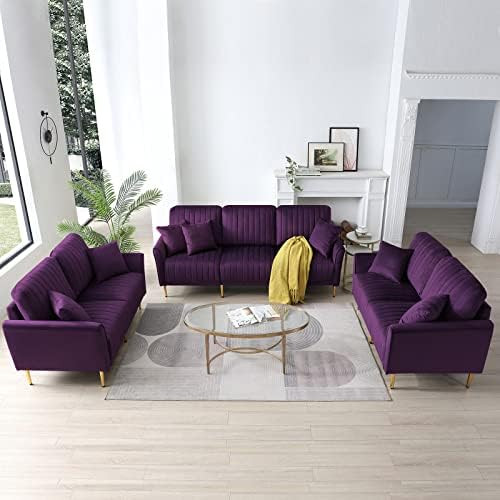 CALABASH 3 Piece Living Room Furniture Set, Including 2 Loveseat and 3-Seater Sofa Couch with Cha... | Amazon (US)