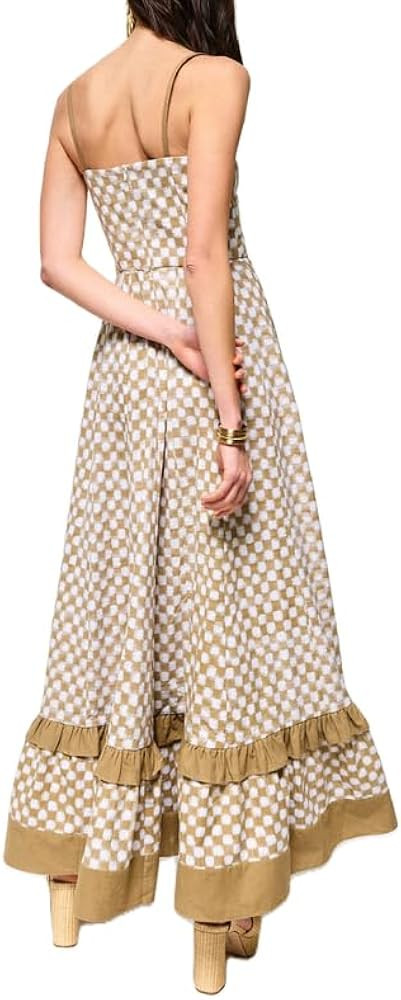 Women Graphic Maxi Cami Dress Spaghetti Strap Floral Boho Long Dress Flowy Summer Holiday Beach D... | Amazon (US)