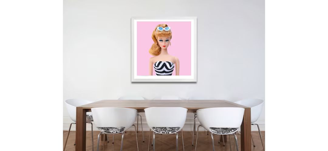 Barbie Art - Original with Sunglasses on Blush Print | Etsy (US)