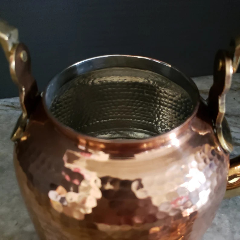 Copper Kettle With Brass Handle and Spout Indian Copper Teapot - Etsy | Etsy (US)