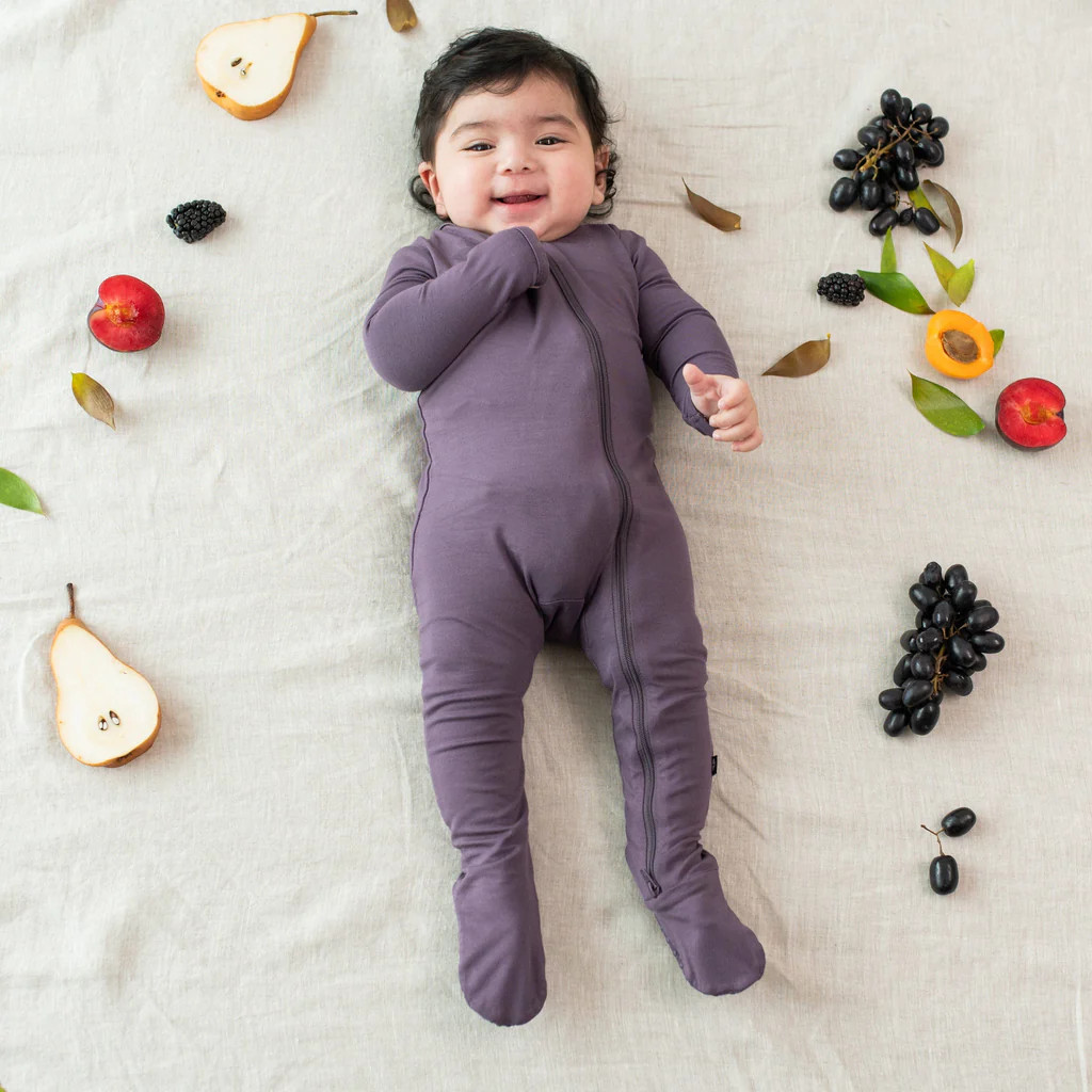 Zippered Footie in Currant | Kyte Baby