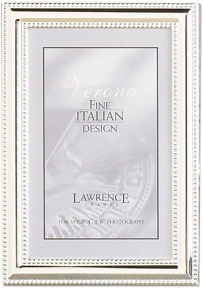 Lawrence Frames 510746 4x6 Metal Picture Frame Silver-Plate with Delicate Beading | Amazon (US)