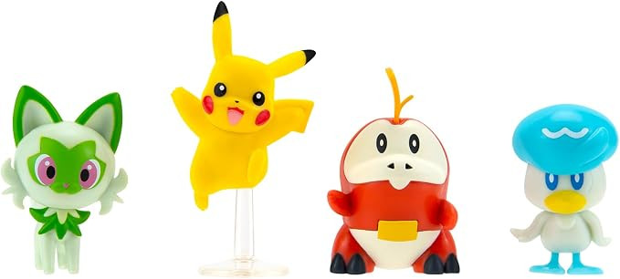 Pokémon Paldea Battle Figure 4 Pack - Features 2-Inch Pikachu, Fuecoco, Sprigatito, and Quaxly B... | Amazon (US)