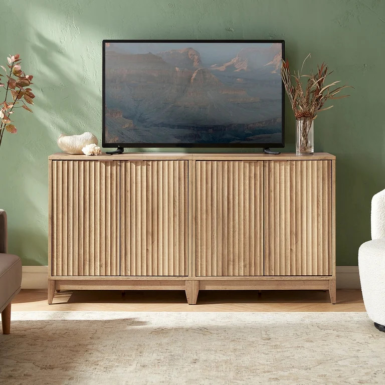mopio Brooklyn Oak Storage Cabinet, Modern Farmhouse Entryway Accent Cabinet for Living Room | Walmart (US)