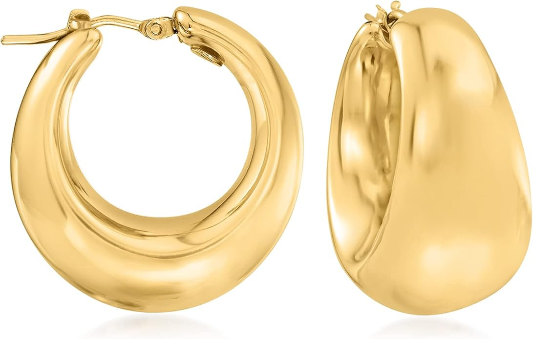 Ross-Simons Italian 18kt Gold Over Sterling Hoop Earrings | Amazon (US)