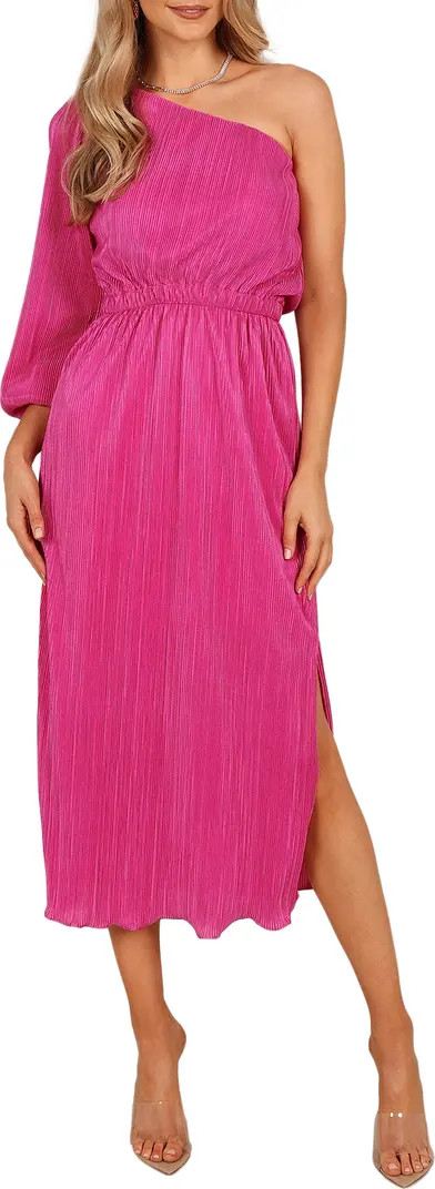 Pontee Plissé One-Shoulder Midi Dress | Nordstrom