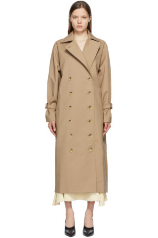 Beige Signature Trench Coat | SSENSE