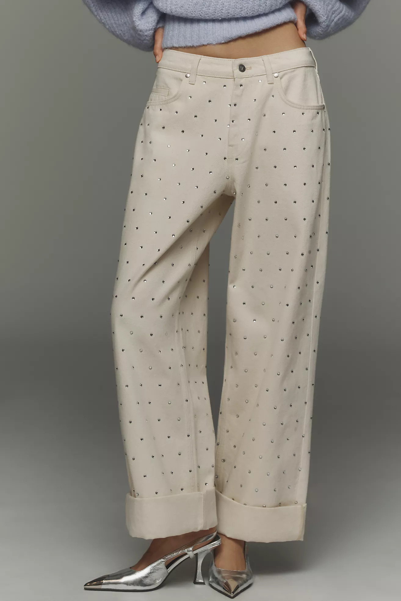 Pilcro Sparkle Relaxed Cuff Jeans | Anthropologie (US)