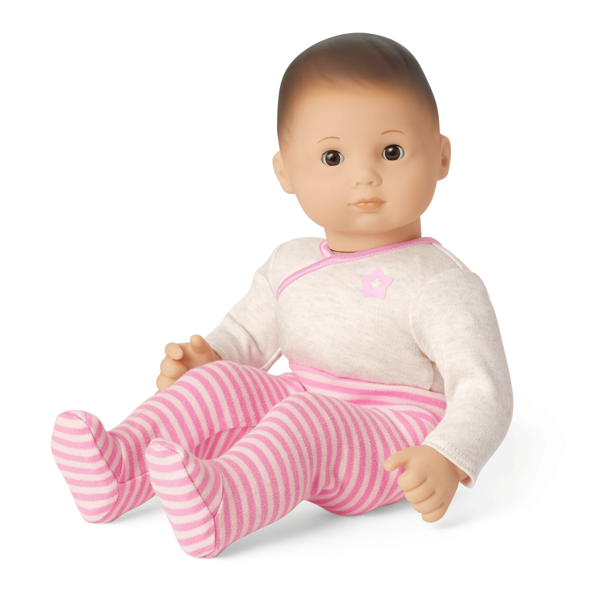 Bitty Baby® Doll #2 with brown hair in Pretty Pink | American Girl