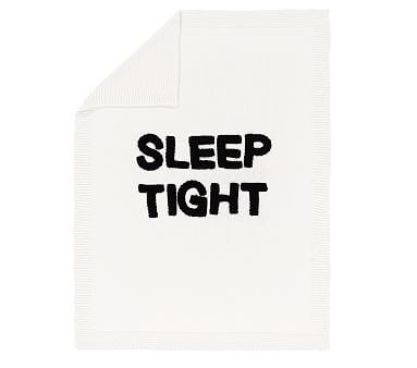 Sleep Tight Baby Blanket , Black/white | Pottery Barn Kids