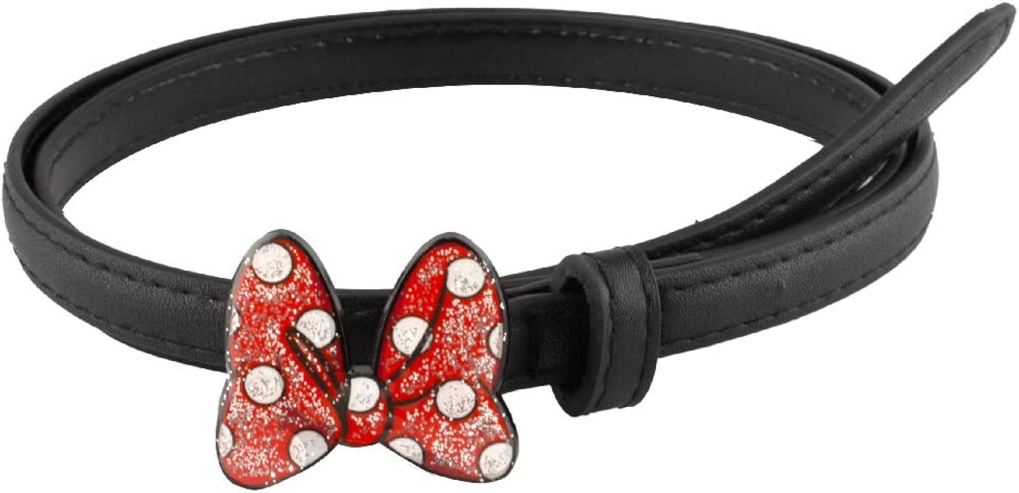 Buckle-Down Girls' Disney, Minnie Mouse Glitter Bow, Black Vegan Patent Leather Belt | Amazon (US)