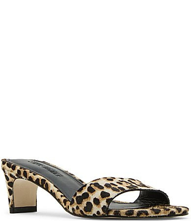 Steve Madden Patsy-L Leopard Print Haircalf Kitten Heel Dress Slide Sandals - 8.5 | Dillard's