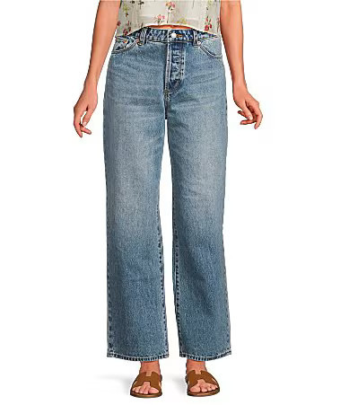 Rolla's Super Loose Del Rey Mid Rise Relaxed Straight Leg Denim Jeans - 31 | Dillard's