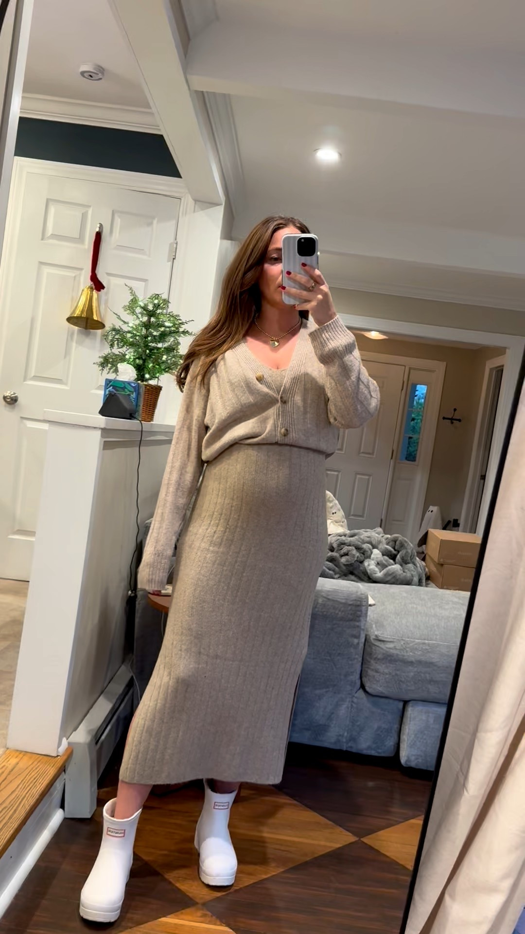 What I’m wearing for our anniversary dinner tonight!!! Wearing size small in both 
Sizes down 1/2 size in the boots 

#LTKFindsUnder50 #LTKSaleAlert #LTKBump