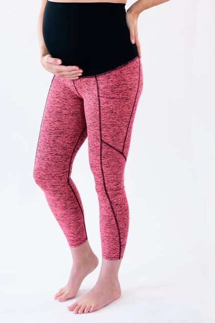Janey Over-Belly Ultra Soft 7/8 Legging - Peppered Pink | Berkley Clothing