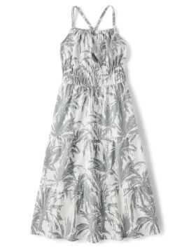 Girls Matching Family Sleeveless Palm Tree Print Maxi Tiered Dress | The Children's Place  - FIN ... | The Children's Place