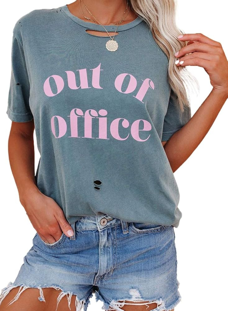 Elapsy Womens Leopard Striped Camo Print T-Shirt Pocket Short Sleeve Casual Round Neck Summer Blo... | Amazon (US)