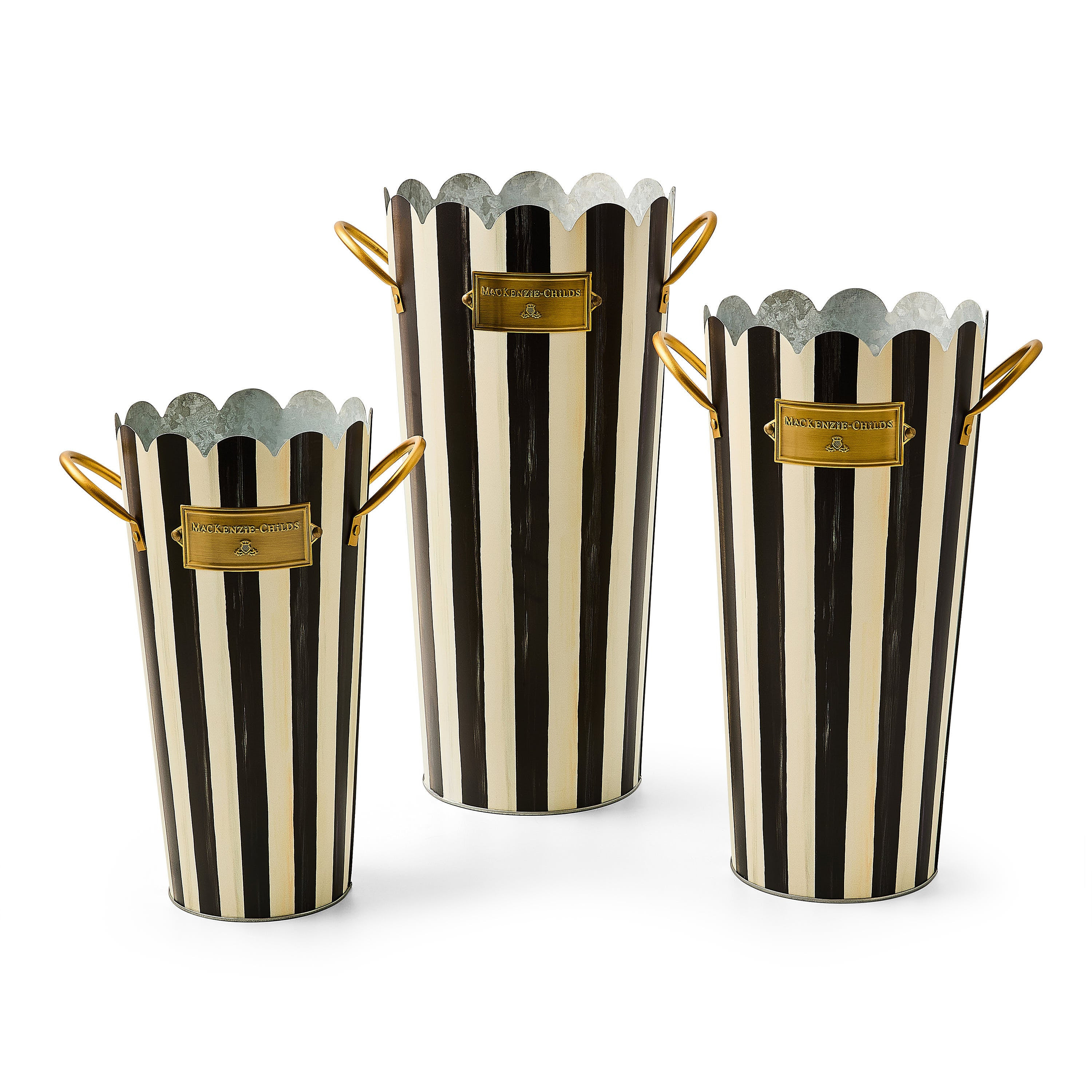 MacKenzie-Childs Courtly Stripe Flower Buckets | MacKenzie-Childs