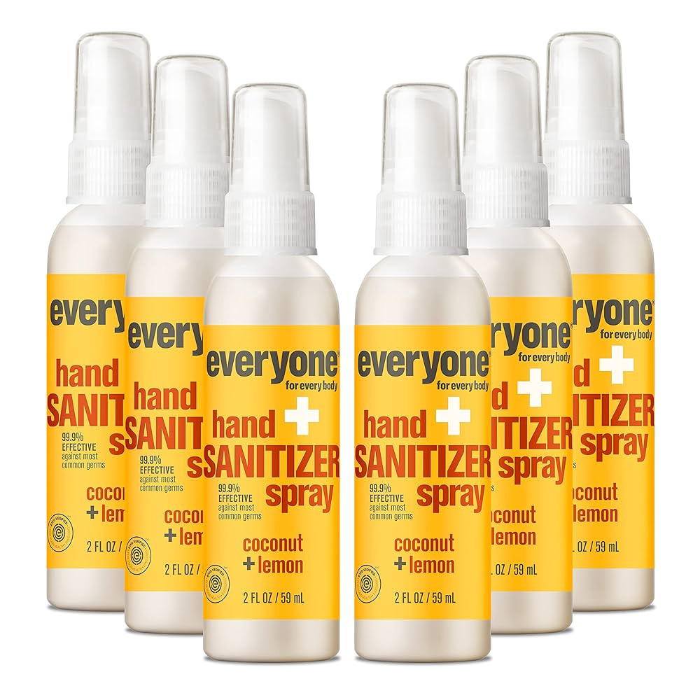 Everyone Hand Sanitizer Spray, 2 Ounce (Pack of 6), Coconut and Lemon, Plant Derived Alcohol with... | Amazon (US)