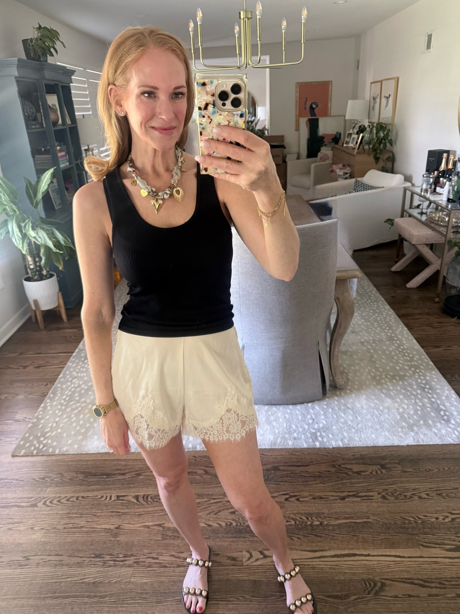Lace shorts are the easiest outfit and can be dressed up or down. I’m in a M in the shorts. This are my favorite with the flat front and size zip.

#LTKootd #LTKOver40 #LTKSeasonal