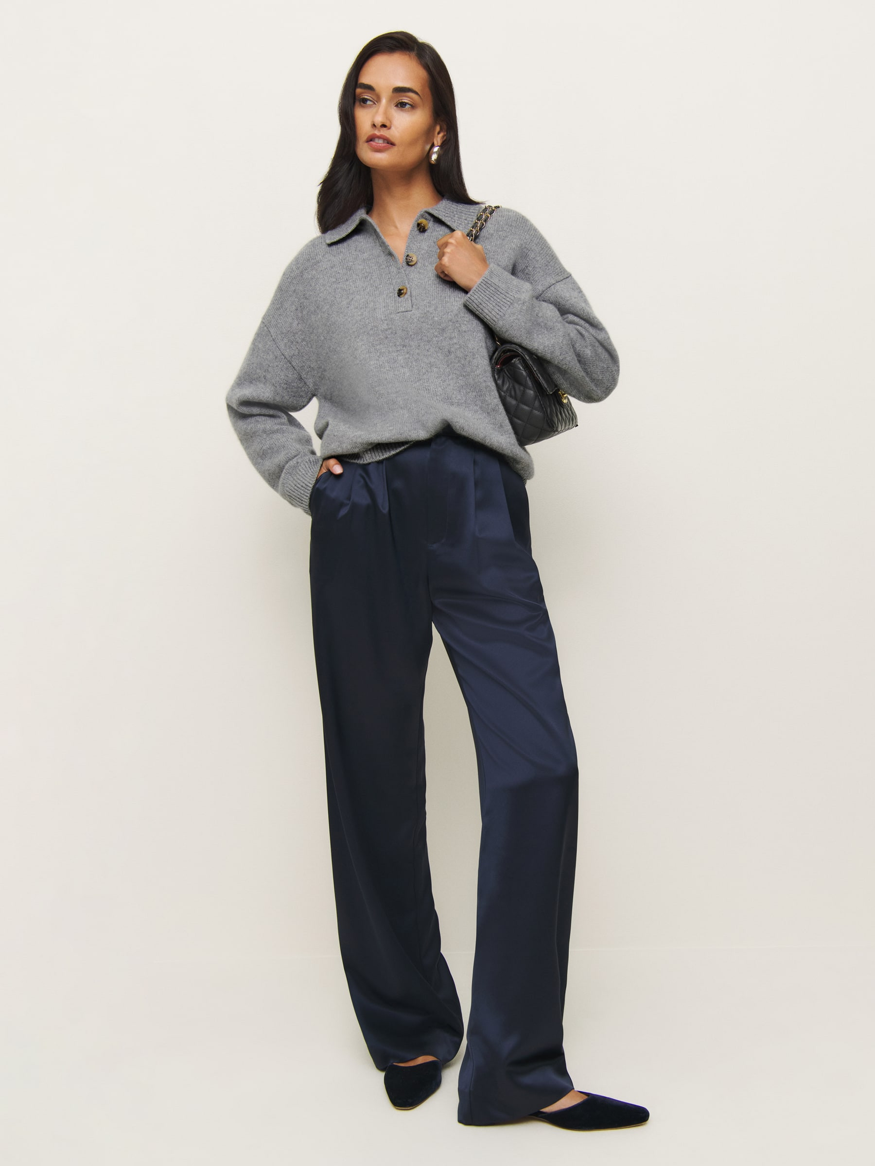 Brooklyn Cashmere Polo Sweater | Reformation (Global)