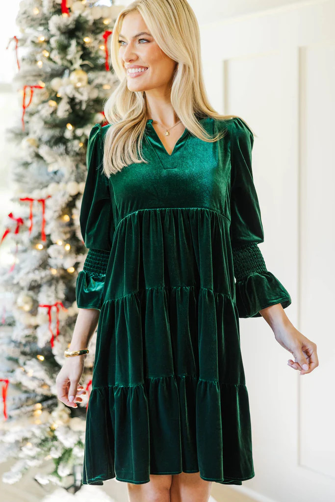 NURSING COLLECTION: In Your Happy Place Emerald Velvet Dress | The Mint Julep Boutique