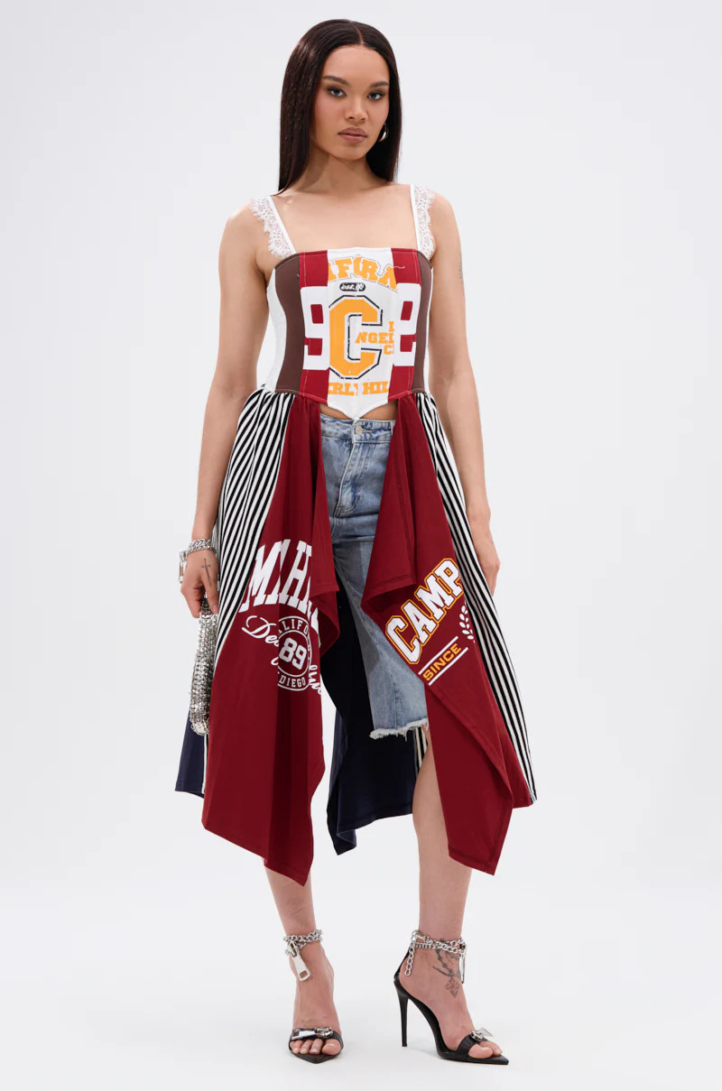 LIGHTS OUT PATCHED UP JERSEY CORSET | AKIRA