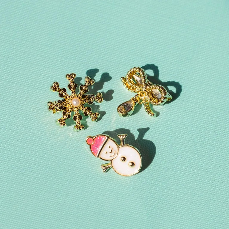 Packed Party Women's Goldtone Let-It-Snowman Brooch Set, 3 Pieces | Walmart (US)