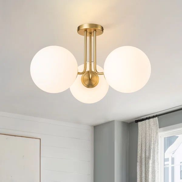 3-Light 22 Modern Sputnik Globe Semi Flush Mount | Wayfair North America