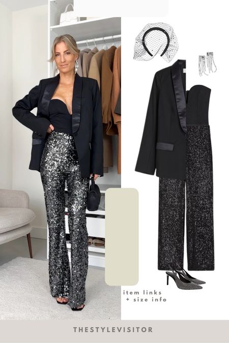 Festive look ✨

Read the size guide /size reviews to pick the right size. Leave a 🖤 to favorite this post and come back later to shop. 

outfit inspiration, festive look, Party outfit, Christmas party, sequined pants, sweetheart neck bustier style top, H&M, new arrivals, black blazer, Stradivarius, rhinestone slingback heels, 

#LTKGift

#LTKparties #LTKstyletip #LTKeurope