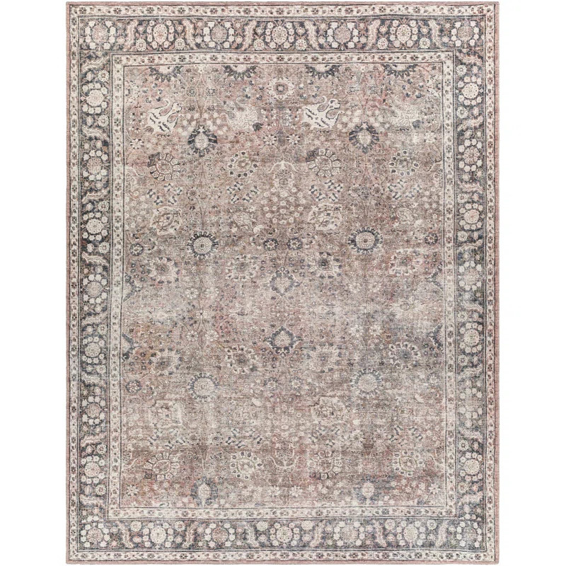 Comella Chenille Gray/Black/Brown Machine Washable Rug | Wayfair North America