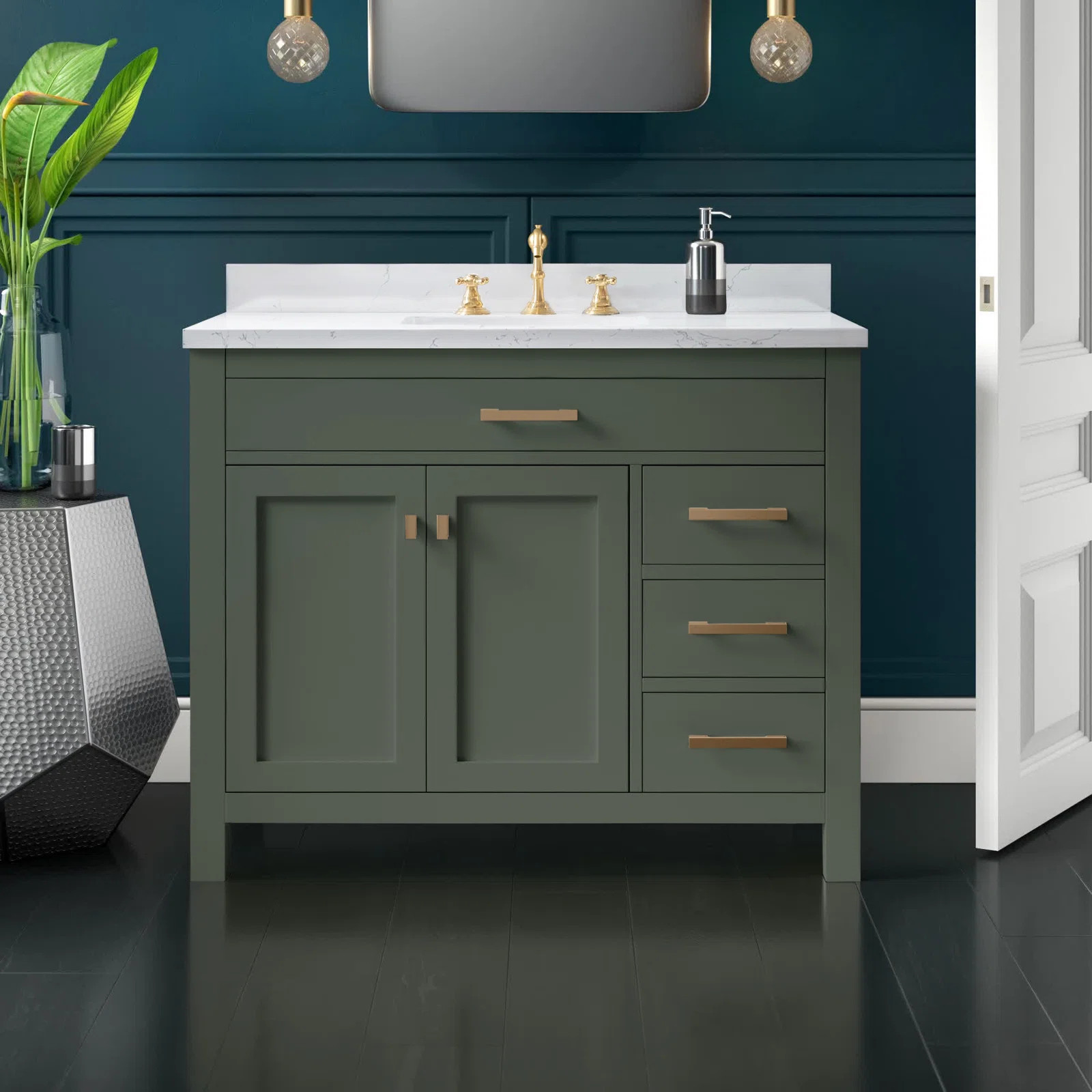 Atencio 42'' Single Bathroom Vanity with Engineered Stone Top | Wayfair North America