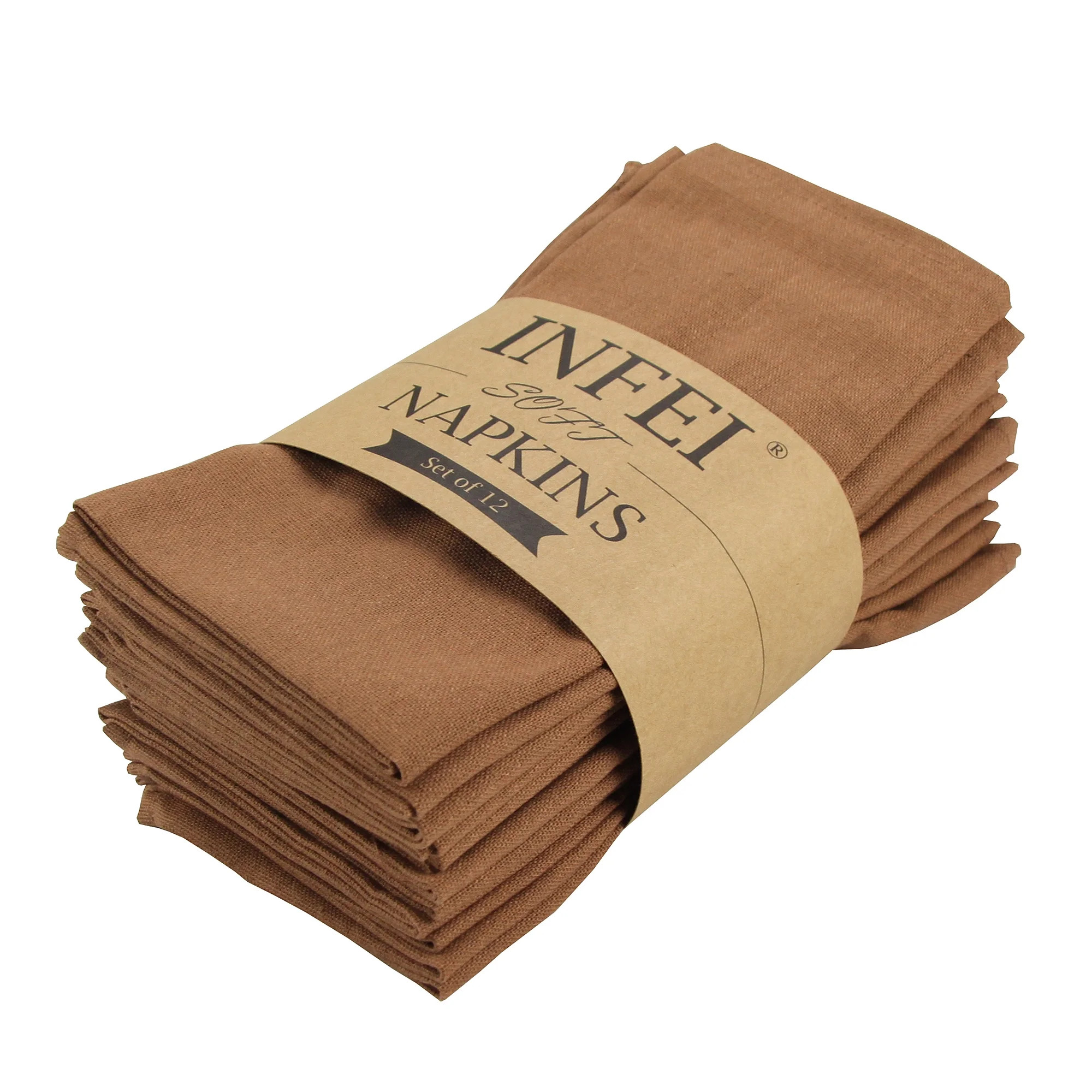 Solid Color Linen Cotton Thin Dinner Cloth Napkins Set of 12 (40 x 40 cm) for Events & Home Use | Walmart (US)