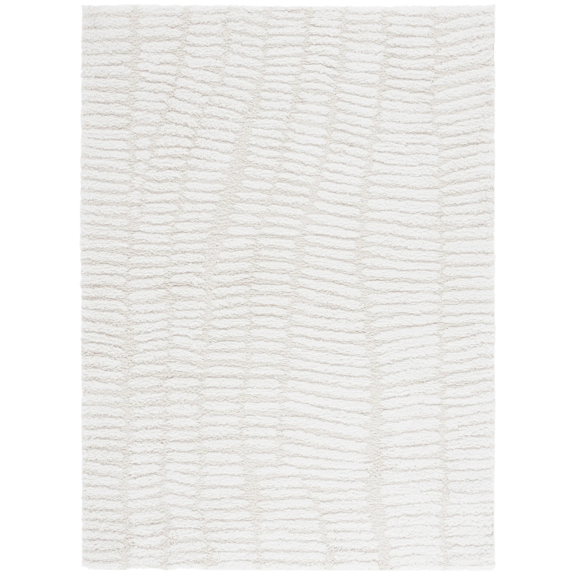 SAFAVIEH Rumi Janie Abstract Polyester Shag Area Rug, Ivory/Light Beige, 8' x 10' | Walmart (US)