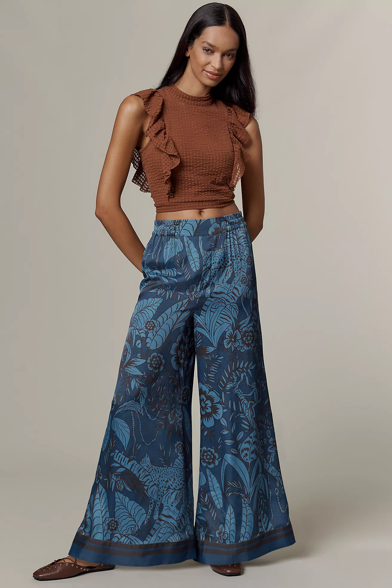 Farm Rio x Anthropologie Wide-Leg Printed Pants | Anthropologie (US)