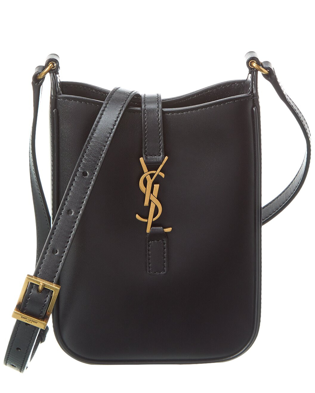 Saint Laurent Le 5 A 7 Vertical Leather Crossbody | Gilt & Gilt City
