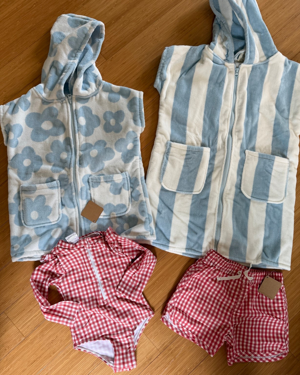 Adorable swim coverups! With red gingham swimsuits ❤️ for my little boy and girl! 

#LTKKids #LTKootd #LTKmomlife