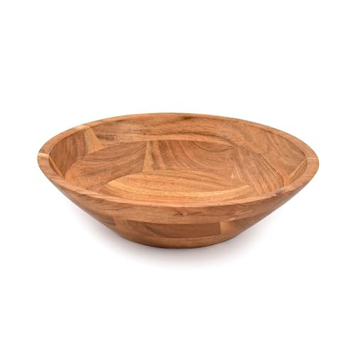 Samhita Acacia Wood Serving Bowl, Fruit Bowl, Friendly and Perfect for Salad, Vegetables and Fruit,Single Salad Bowl (10" x 10" x 3") | Amazon (US)