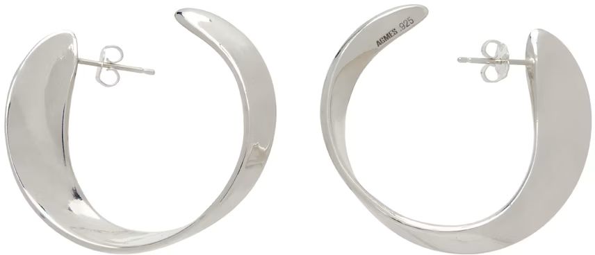 AGMES - Silver Daphne Hoop Earrings | SSENSE
