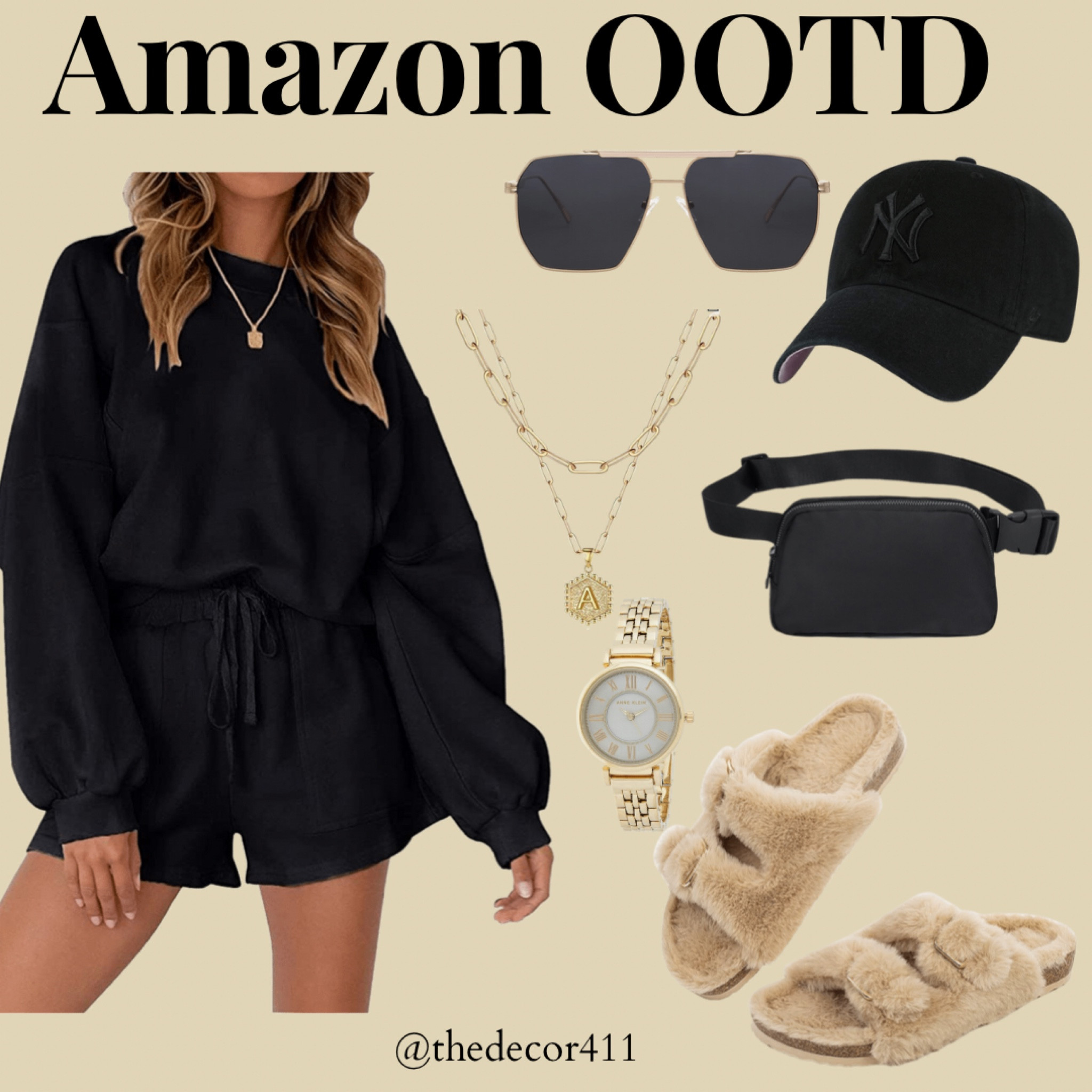 Amazon ootd
travel outfit, two piece lounge wear, lounge set, comfy outfit, sunglasses, ball cap, uggs, ugg house shoes, gold necklace, gold watch, belt bag, amazon lounge set, fall lounge wear, fuzzy slippers 

#LTKSeasonal #LTKunder50 #LTKsalealert