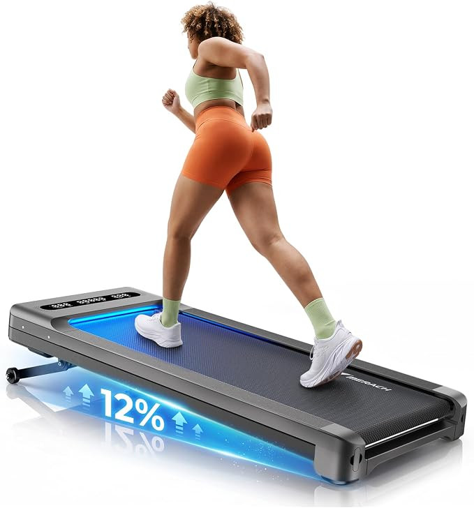 MERACH UltraWalk W60 Walking Pad Treadmill with 12% Auto Incline, Under Desk Walking Pad 400lb Ca... | Amazon (US)