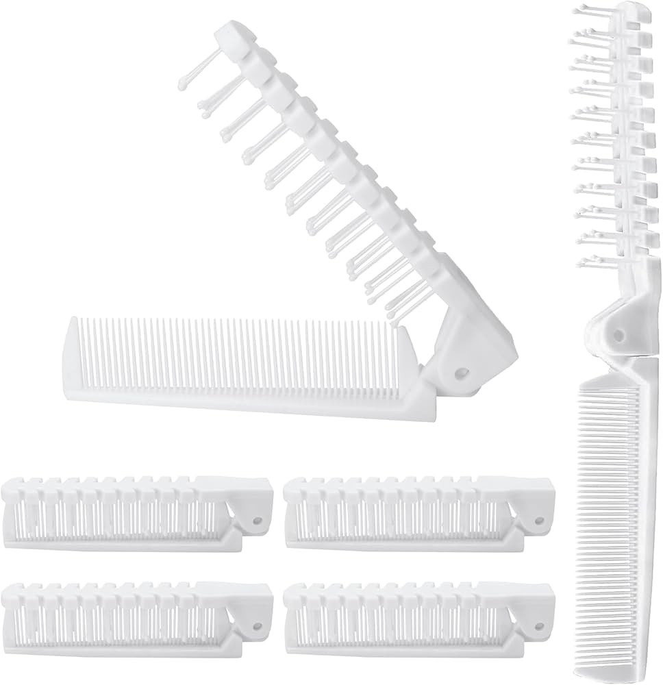 6PCS Travel Foldable Brush Comb, Portable Anti-Static Mini Pocket Double Headed Plastic Folding H... | Amazon (US)