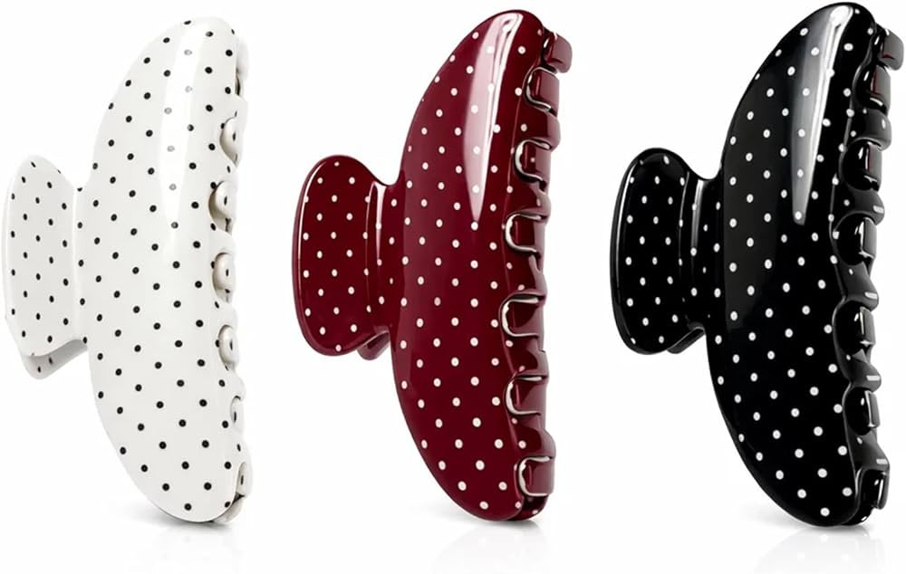 3Pcs Polka Dot Claw Clip, Polka Dot Hair Clips, Cute Red Claw Clips Suitable for Daily Use and Sp... | Amazon (US)