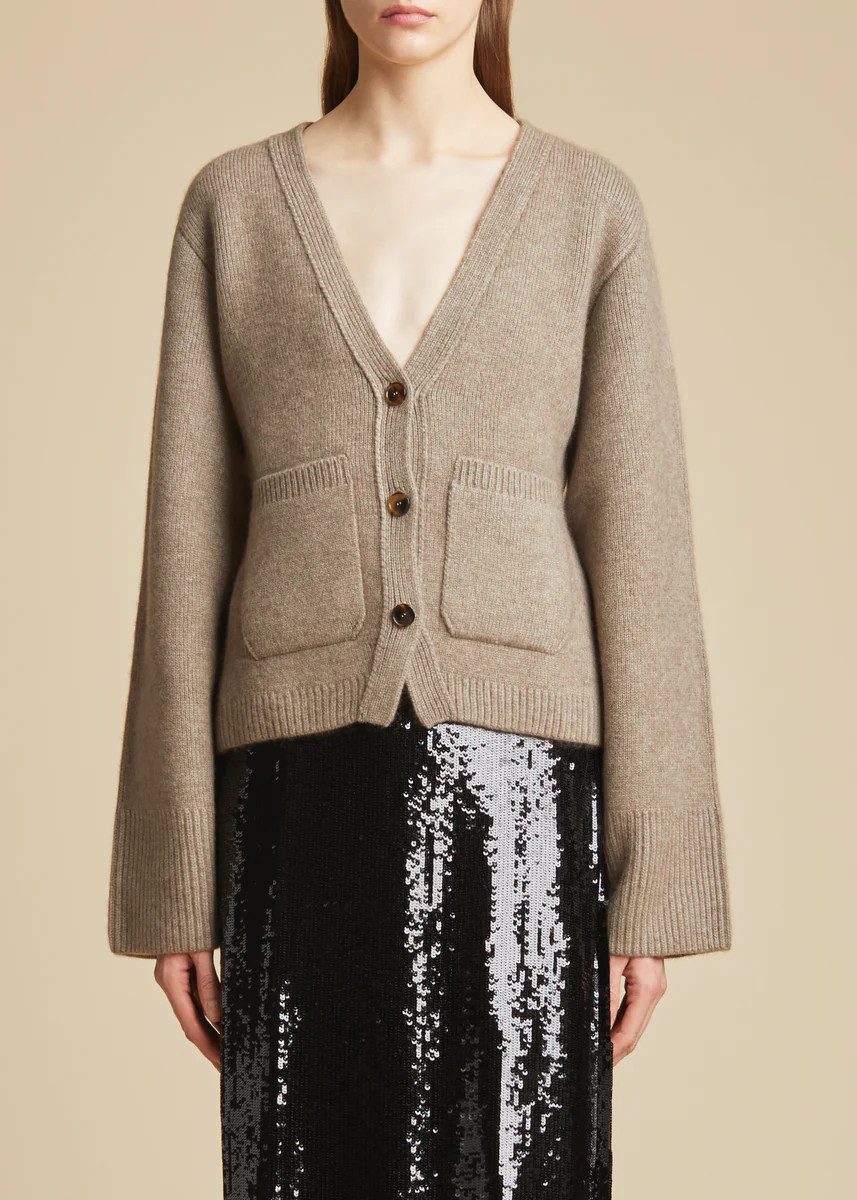 The Scarlet Cardigan in Barley | Khaite
