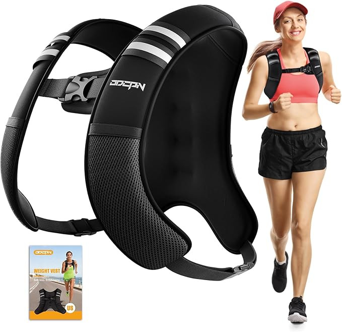 Weighted Vest for Women & Men, 10lb Ultra Thin Soft Iron Weighted Vest with Reflective Strips & A... | Amazon (US)