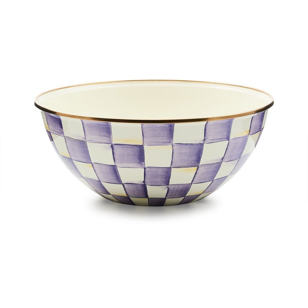 Violet Check Large Everyday Bowl | MacKenzie-Childs