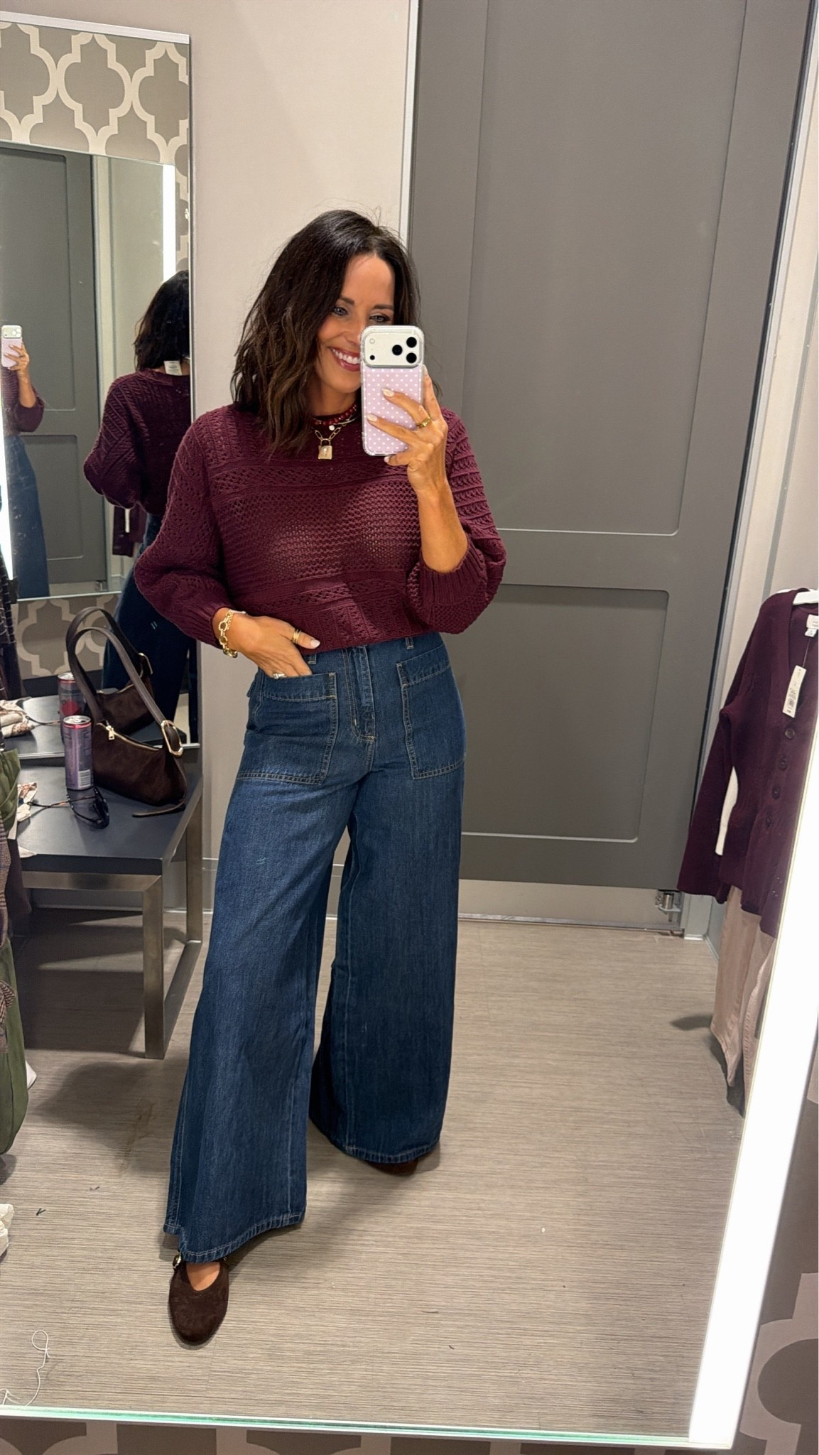 TARGET JEANS I’M OBSESSED!!! 😍👏🏻 These are giving designer denim vibes without the designer price tag! The patch pockets + wide-leg fit are SO cute and make a basic outfit look instantly more elevated. 🤎

@Target

#targetstyle